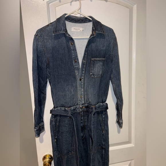 New! Rag & Bone Miramar Printed French Cotton-terry Jumpsuit 💙 XS - Picture 11 of 11